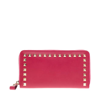 Valentino Rockstud Zip Around Wallet Leather 