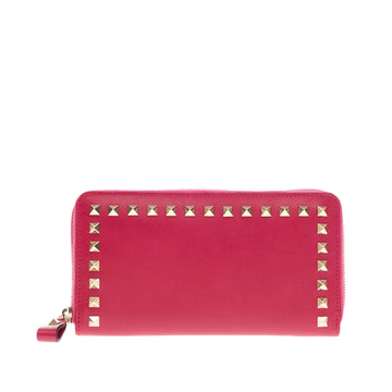 Valentino Rockstud Zip Around Wallet Leather 