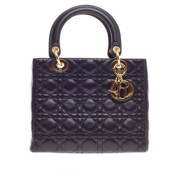 Christian Dior Lady Dior Cannage Quilt Lambskin Medium