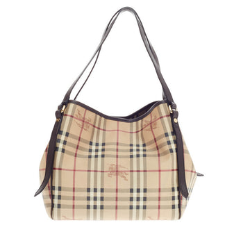 Burberry Canterbury Tote Haymarket Coated Canvas Small