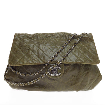 Chanel Elastic Flap Glazed Calfskin Maxi