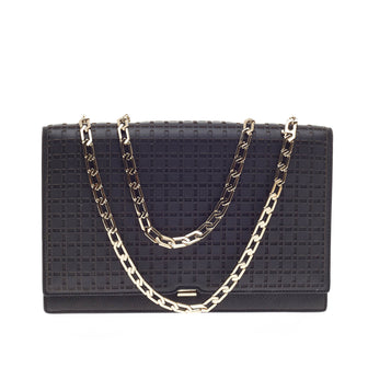 Victoria Beckham Hexagonal Chain Flap Bag Perforated Leather 