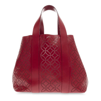 Alaia Side Snap Tote Arabesque Laser Cut Leather 