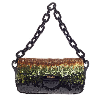 Prada Resin Chain Shoulder Bag Ombre Sequin Paillette