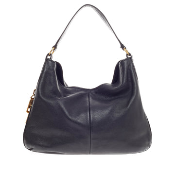 Saint Laurent Zip Around Hobo Pebbled Leather