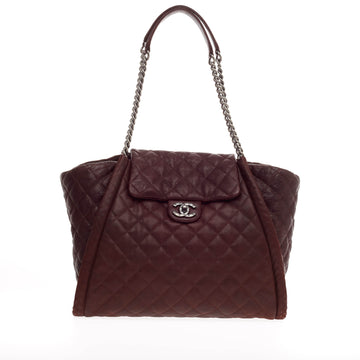 Chanel Studded CC Flap Tote Quilted Calfskin Large