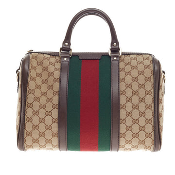 Gucci Vintage Web Boston Bag GG Canvas Medium