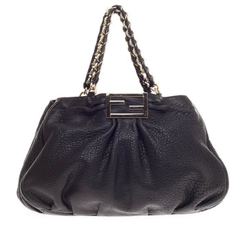 Fendi Mia Tote Pebbled Leather Large