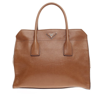 Prada Twin Pocket Tote Cervo Leather