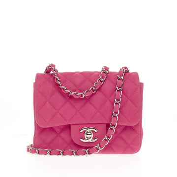 Chanel Square Classic Single Flap Matte Caviar Mini