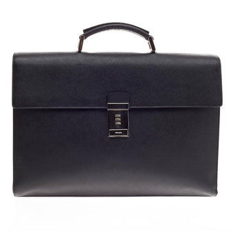 Prada Combination Lock Briefcase Saffiano Leather 