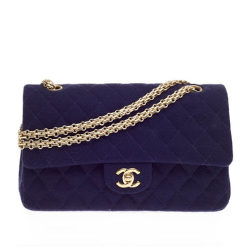 Chanel Bijoux Chain Double Flap Quilted Jersey Medium