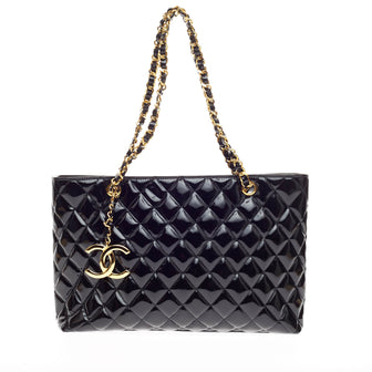 Chanel Vintage CC Charm Tote Quilted Patent Medium