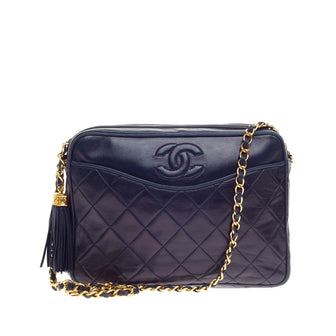 Chanel Vintage Camera Tassel Bag Quilted Leather Medium