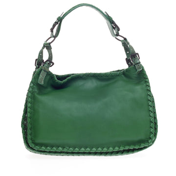 Bottega Veneta Buckle Strap Shoulder Bag Python and Leather with Intrecciato Detail