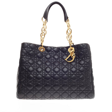 Christian Dior Soft Chain Tote Cannage Quilt Lambskin Large