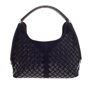 Bottega Veneta Hobo Intrecciato Leather and Suede