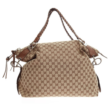 Gucci Bamboo Bar Shoulder Bag GG Canvas Large