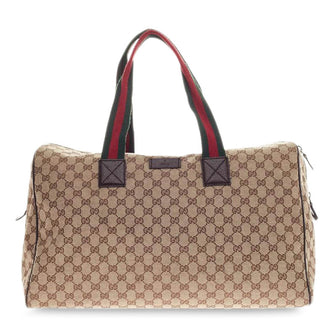 Gucci Web Handle Overnight Duffle GG Canvas Medium