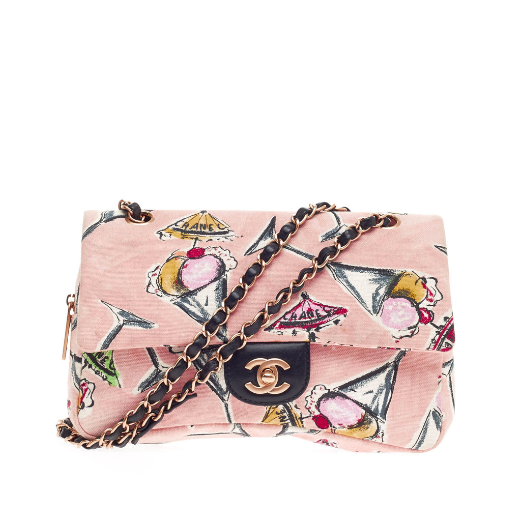 Chanel Printed Pink Canvas Ice Cream Sundae Zip Flap Bag Gold Hardware,  2003-2004 Available For Immediate Sale At Sotheby's