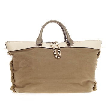 Chloe Baylee Satchel Canvas and Leather Medium