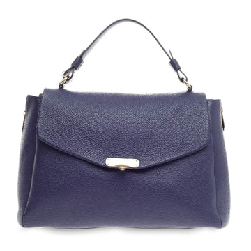 Versace Convertible Top Handle Bag Pebbled Leather