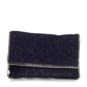 Stella McCartney Falabella Fold Over Clutch Leopard Print Faux Suede