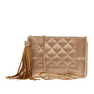 Chanel Tassel Shoulder Bag Quilted Satin -
