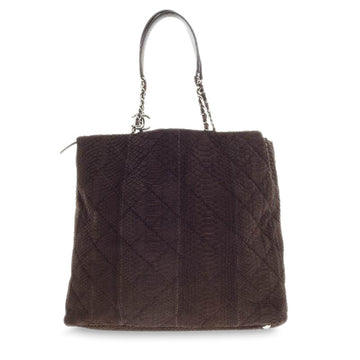 Chanel CC Charm Tote Quilted Matte Python Large