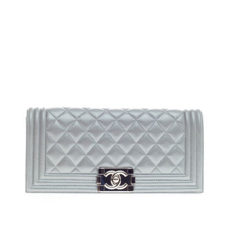 Chanel Boy Flap Clutch Quilted Calfskin Small