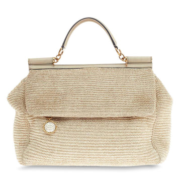 Dolce & Gabbana Miss Sicily Satchel Straw Crochet Large