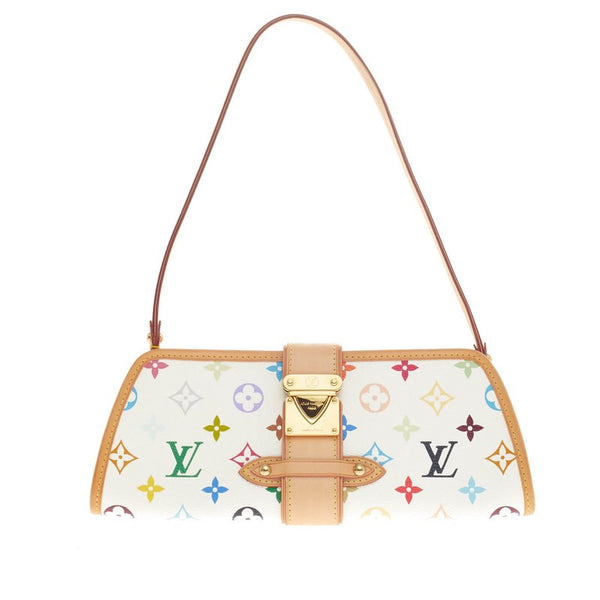 Louis Vuitton, Bags, Euc Louis Vuitton White Multicolor Monogram Shirley  Clutchshoulder Bag