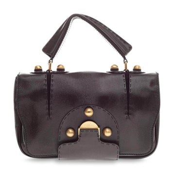 Fendi Secret Code F3 Convertible Satchel Textured Leather -