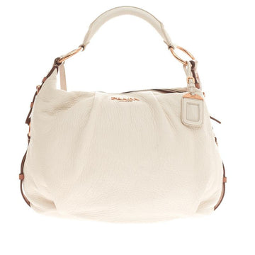 Prada Zip Top Hobo Vitello Daino -