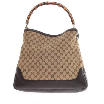 Gucci Diana Bamboo Shoulder Bag GG Canvas Medium