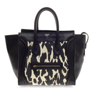 Celine Luggage Canvas and Leather Mini