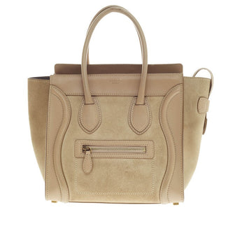 Celine Luggage Suede Micro