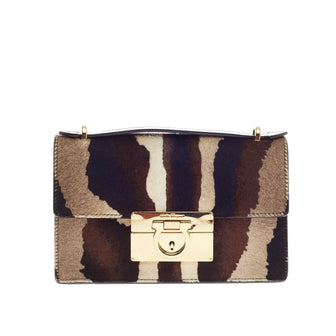 Salvatore Ferragamo Gancio Lock Shoulder Bag Pony Hair Mini