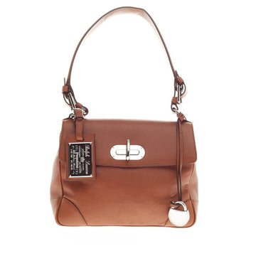 Ralph Lauren Tiffin Convertible Satchel Calfskin Small