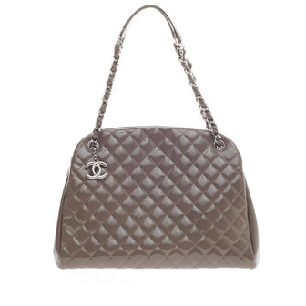 Chanel Just Mademoiselle Quilted Patent Large