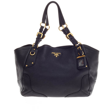 Prada Buckle Strap Shoulder Bag Vitello Daino