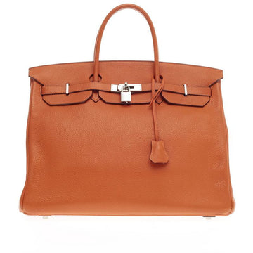 Hermes Birkin Orange Clemence with Palladium Hardware 40