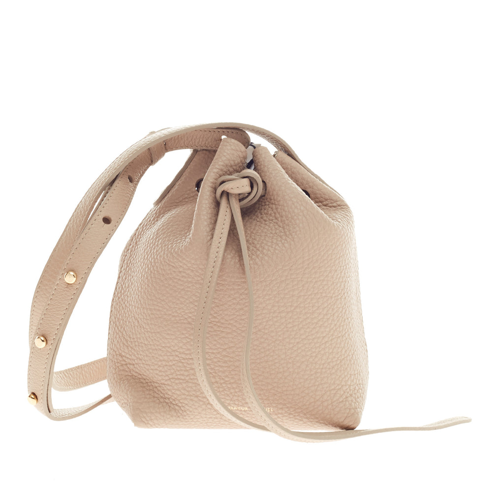 Tumbled leather store bucket bag