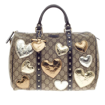 Gucci Hearts Joy Boston Bag GG Coated Canvas Medium