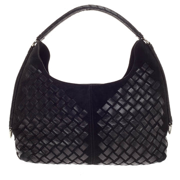 Bottega Veneta Hobo Intrecciato Leather and Suede