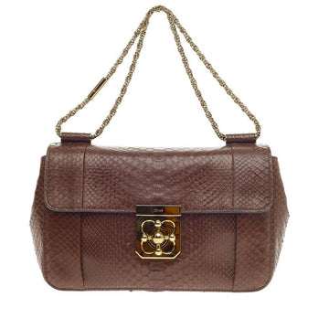 Chloe Elsie Chain Shoulder Bag Python Medium