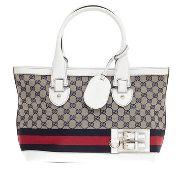 Gucci Web Heritage Tote GG Canvas Medium