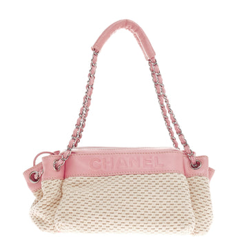 Chanel LAX Accordion Camera Bag Leather and Woven Fabric Small