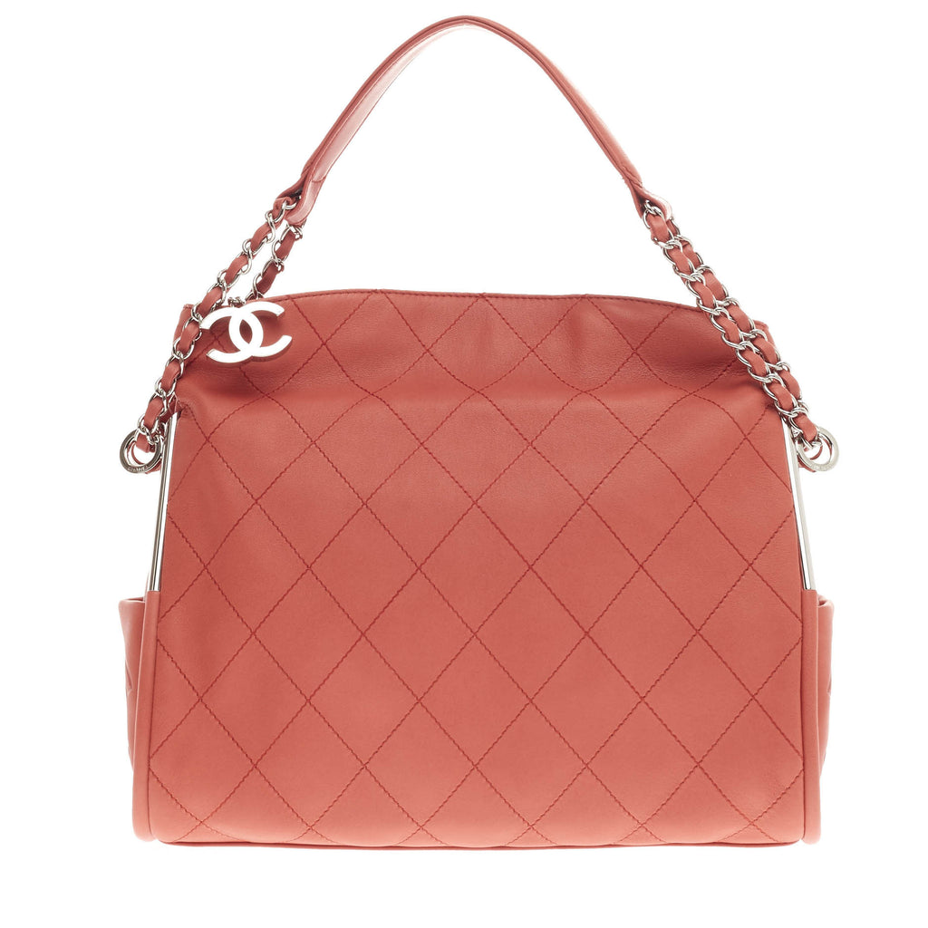 Buy Chanel Ultimate Soft Hobo Quilted Lambskin Small Salmon 295214
