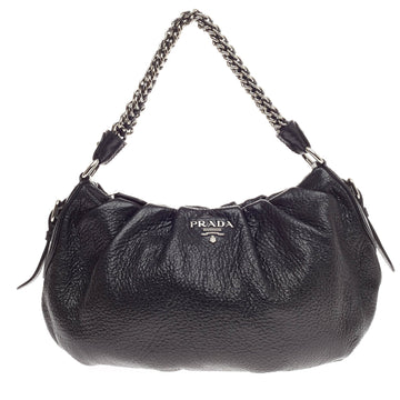 Prada Lux Chain Strap Hobo Cervo Leather Small